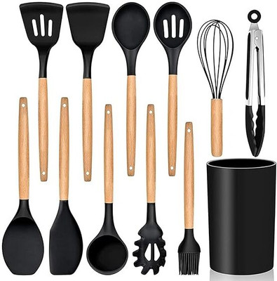 Idona Creation Silicone Spatula Turner Set Kitchen Tool Set(Multicolor, Cooking Spoon)