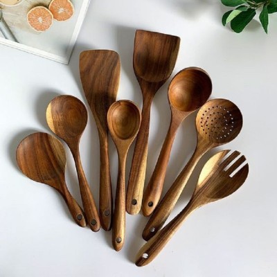 OnlineCraft Wooden Home & kitchen Handmade Cooking And serving & dosa flip & vegetable mix Kitchen Tool Set(Brown, Cooking Spoon)