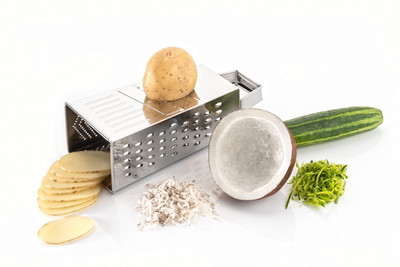 OFFYX 5 IN 1 Grater And Slicer With 4 Sides For Cheese, Vegetables, Garlic & Coconut Vegetable & Fruit Grater & Slicer(1 - 5 in 1 Grater)