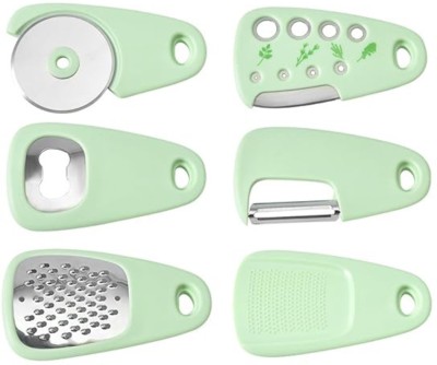 Naidev 6 Pieces Kitchen Gadgets Set, Space Saving Cooking Tools Kitchen Tool Set(Green, Opener, Grater, Peeler, Cutter)