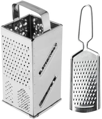 JISUN Stainless Steel Cheese Grater / Coconut Grater & 8 in 1 Grater / Slicer Kitchen Tool Set(Silver, Grater)