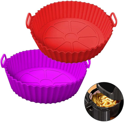 clickable 2 Pcs Reusable Air Fryer Silicone Pots for Food Safe Air fryers Airfryer Tray