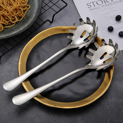 Haniza pasta serving spoon set 2 Kitchen Tool Set(Silver, Ladle)