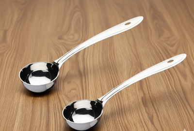 Haniza 2 Pieces Stainless Steel Ladle Set Kitchen Tool Set(Silver, Ladle)
