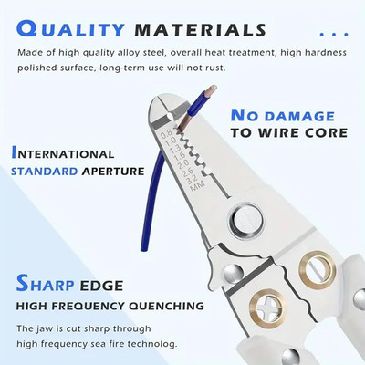 GVJ TRADERS Wire Stripper Crimper Cutter Wire Stripping Tool, Self Adjusting Wire Wire Stripper and Cutter 6-in-1 Multifunctional Wire and Cable Wire Cutter