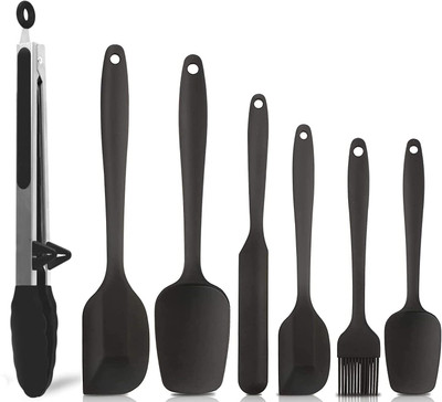 Besillia Cooking BBQ Salad Grilling Serving Spatula & Tong Kitchen Tool Set(Black, Spatula)