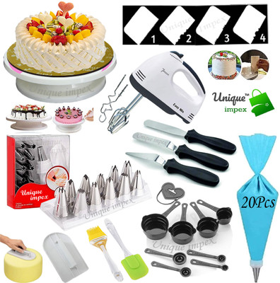 Unique Impex cake baking set cake making materials with blender Kitchen Tool Set(Multicolor, Baking Tools, Blender, Whisk, Knife, Spatula)