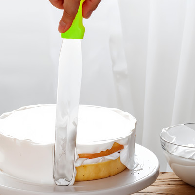 Bakeazy Plastic Round Rotating Cake Stand Turntable for Birthday Cake Icing Knife Set Kitchen Tool Set(White, Baking Tools)