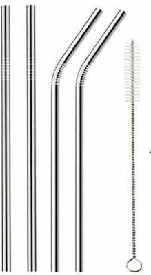 Niyara Enterprise Stainless steel straw ,2 bent and 2 straight drinking straw with cleaning brush Kitchen Tool Set(Ladle)