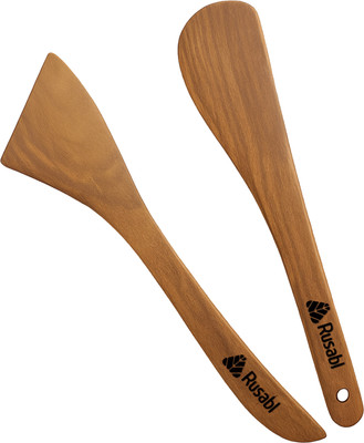 Rusabl (Pack of 2) Sheesham Wooden Spatulas, Palta-Turner & Butter Spoon for Chapati Kitchen Tool Set(Brown, Spatula)