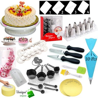 Unique Impex cake baking set combo . Cake making materials combo set Kitchen Tool Set(Multicolor, Baking Tools, Knife, Brush, Spatula)