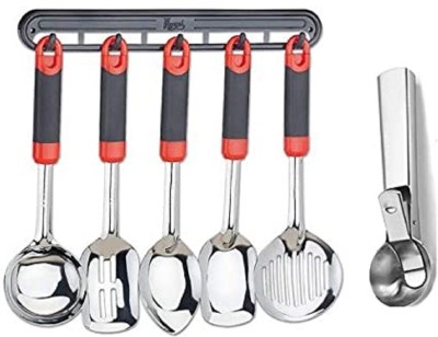 ZUCLLIN RED ROYAL COOKING SPOON & ICE CREAM SCOOP Kitchen Tool Set(Cooking Spoon)