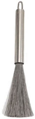 HM EVOTEK Kitchen Pan Scrubber Wok Steel Brush, Pot, Dishes Cleaning Brush with Handle S0 Plastic Wet and Dry Brush(Silver)