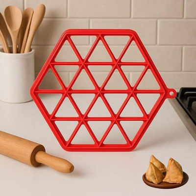 Vraj Btop Dumpling Press (Plastic Red) SAMOSA MAKER Trivet(Pack of 1)