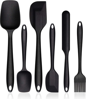 Tensha Heat Resistant Silicone 6 Pcs Spatula Set Food Grade Seamless for Cake Icing Mixing Spatula(Pack of 6)