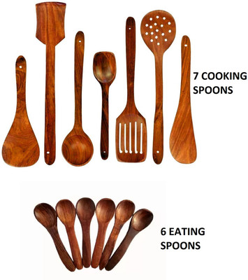 Ruby Perl Wooden Spatula Cooking Serving Tools Kitchen Tool Set(Brown, Spatula)