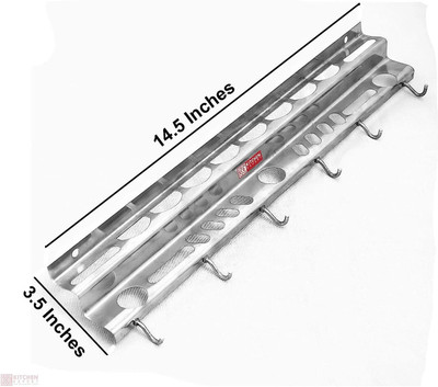 jelly world Wall Cup stand Spoon Holder Mug Storage Steel Cup Wall mounted Fixture Kitchen Tool Set(silver Steel, Spatula)