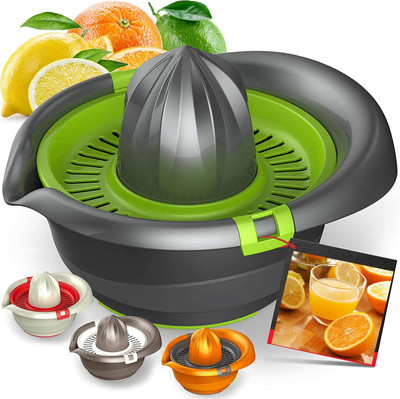 Brijshi Plastic Heavy Duty Hand Press Manual Fruit juicer Orange Squeezer Bowl for Citrus fruit Hand Juicer(Multicolor)