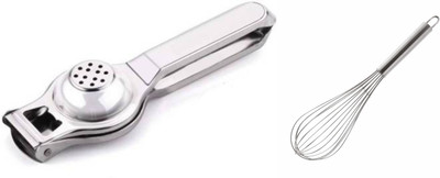 Analog Kitchenware Stainless Steel Limbu Machine And Egg Beater / Egg Whisker Set Of 2 Pic Kitchen Tool Set(Silver, Juicer, Whisk)