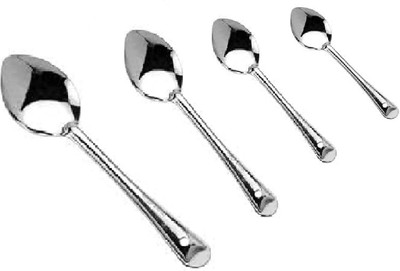 Dynore Dynore Stainless Steel Pan Serving Spoon Set for Home and Kitchen , Set Of 4 Pcs Kitchen Tool Set(Silver, Spatula)