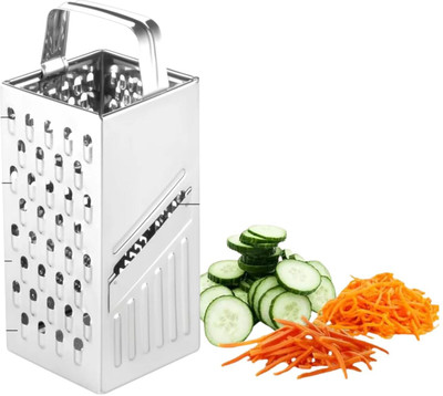 DRUMSTONE 4-Sided Box Grater – Multi-Purpose Stainless Steel Slicer for Kitchen Use Kitchen Tool Set(Silver, Grater)