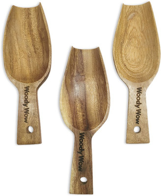 WOODYWOW Neem Wood Kitchen Scoops| Flour/Grain Measuring ,Serving & Storage Spoons Kitchen Tool Set(Brown, Scooper)
