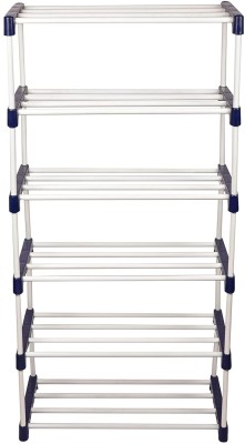 ShoeShelve Plastic Shoe Rack(Blue, 6 Shelves, DIY(Do-It-Yourself))