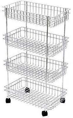 Glorex Stainless Steel 4 Layer Onion Potato Stand for Kitchen Steel Kitchen Trolley(DIY(Do-It-Yourself))