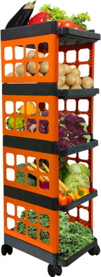 GlowSilk 5-Layer Jaali Kitchen Trolley – Lightweight and Durable Plastic Kitchen Trolley(DIY(Do-It-Yourself))