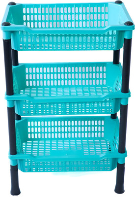 DM PLUS Multi-Purpose Plastic Storage Organizer 3-Layer Rack Kitchen & Office Plastic Kitchen Trolley(DIY(Do-It-Yourself))