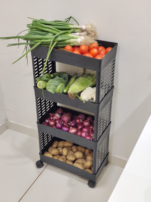 PALAK Fruit,Vegetable Stand ,Fruit Basket,Vegetable Basket |Rack|kitchen accessories | Plastic Kitchen Trolley(DIY(Do-It-Yourself))