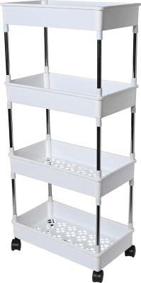AEXONIZ TOYS Unbreakable 4 Layer Storage Rack Easy for Kitchen, Office, bedroom Plastic Kitchen Trolley(DIY(Do-It-Yourself))