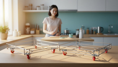 Masox Store Stainless Steel Kitchen Trolley(Pre-assembled)