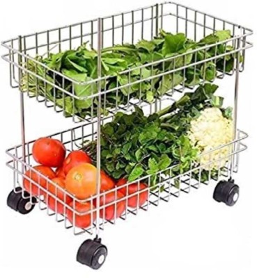 Dhruvmagic Stainless Steel Kitchen Trolley(Pre-assembled)