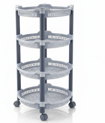 SWAMI round basket trooly Plastic Kitchen Trolley(DIY(Do-It-Yourself))