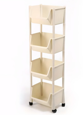 HoopVool TROLLY CART 4 -LAYER Plastic Kitchen Trolley(DIY(Do-It-Yourself))