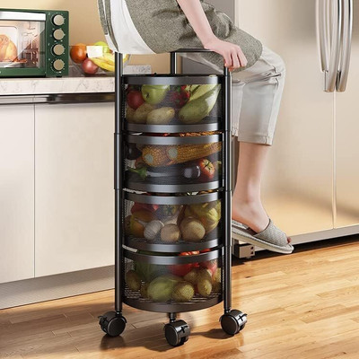 Zeekty Kitchen Trolley with Wheels, Kitchen Organizer Items and Storage Solutions for Stainless Steel Kitchen Trolley(Pre-assembled)