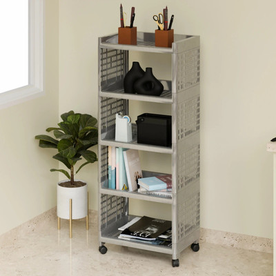 Flexcube 5 Tier Multipurpose Rolling Utility Cart Rack Stand for Home , office Plastic Kitchen Trolley(DIY(Do-It-Yourself))