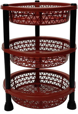 UNITYSALES Fruits/Vegetables Kitchen Rack Plastic 3 Layer Trolley Onion Potato Stand for Kitchen Fruit Vegetable Storage Trolley