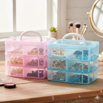 MAXTID Plastic 6 layer Plastic Hardware & Jewelry Box Storage Basket(Pack of 1)