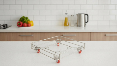 Masox Store Stainless Steel Kitchen Trolley(Pre-assembled)