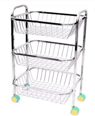 Vardayinifancy Fruit & Vegetable Stand Fruit Basket Vegetable Basket Onion Potato Vegetable Stainless Steel Kitchen Trolley(DIY(Do-It-Yourself))