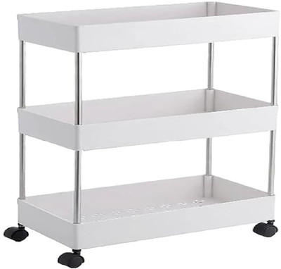 GotrimaWorld 3 layer white kitchen trolly rack Plastic Kitchen Trolley(DIY(Do-It-Yourself))