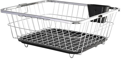 ASHLAS Stainless Steel Dish Rack for Kitchen | Vessels Organizer Stands with Handle Steel Kitchen Trolley(Pre-assembled)