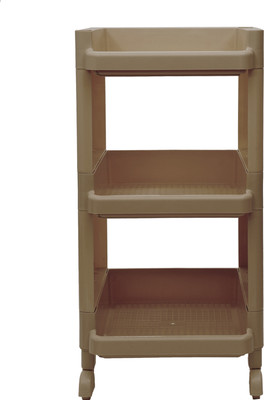 Selvel MultiPurpose Rack 3 Shelfs Fruits Vegetable Household Unbreakable Plastic Polypropylene Kitchen Trolley(DIY(Do-It-Yourself))