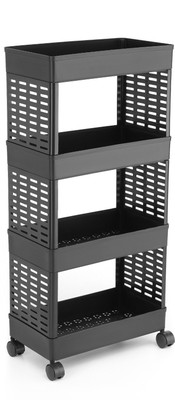 Khunt Enterprise 4 Tier Kitchen Cabinet Rack for Storage Trolley, Sabji Basket Stand for Kitchen Plastic Kitchen Trolley(DIY(Do-It-Yourself))