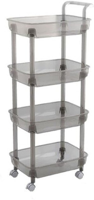 LAVNIK 4 Layer Trolley Acrylic| Rolling Storage Cart Plastic Kitchen Trolley(DIY(Do-It-Yourself))