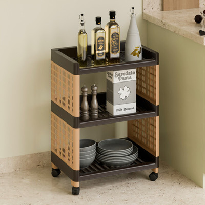 Marmik 3 Layer Multipurpose Storage Rolling Cart with Wheels For Office, Home, Plastic Kitchen Trolley(DIY(Do-It-Yourself))