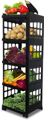 GlowSilk 5-Layer Rolling Jaali Kitchen Trolley Versatile & Space-Saving Storage Solution Plastic Kitchen Trolley(DIY(Do-It-Yourself))