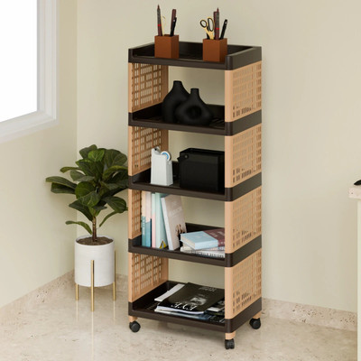 Flexcube 5 Tier Multipurpose Rolling Utility Cart Rack Stand for Home , office Plastic Kitchen Trolley(DIY(Do-It-Yourself))
